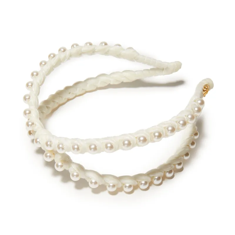 IVORY PEARL CROSSOVER HEADBAND sold by Lele Sadoughi