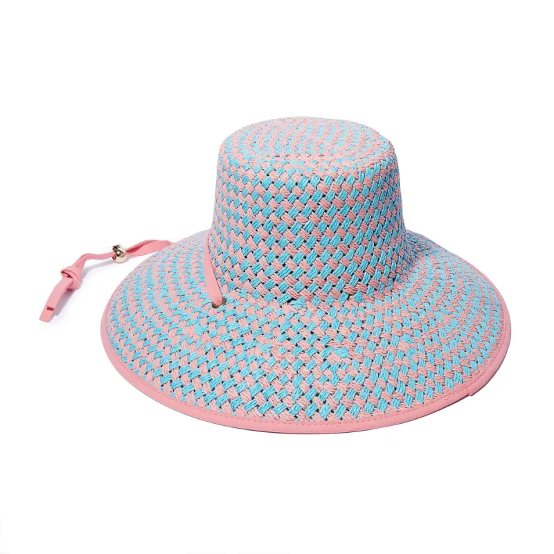 MELON BREEZE BRIELLE STRAW CHECKERED HAT sold by Lele Sadoughi