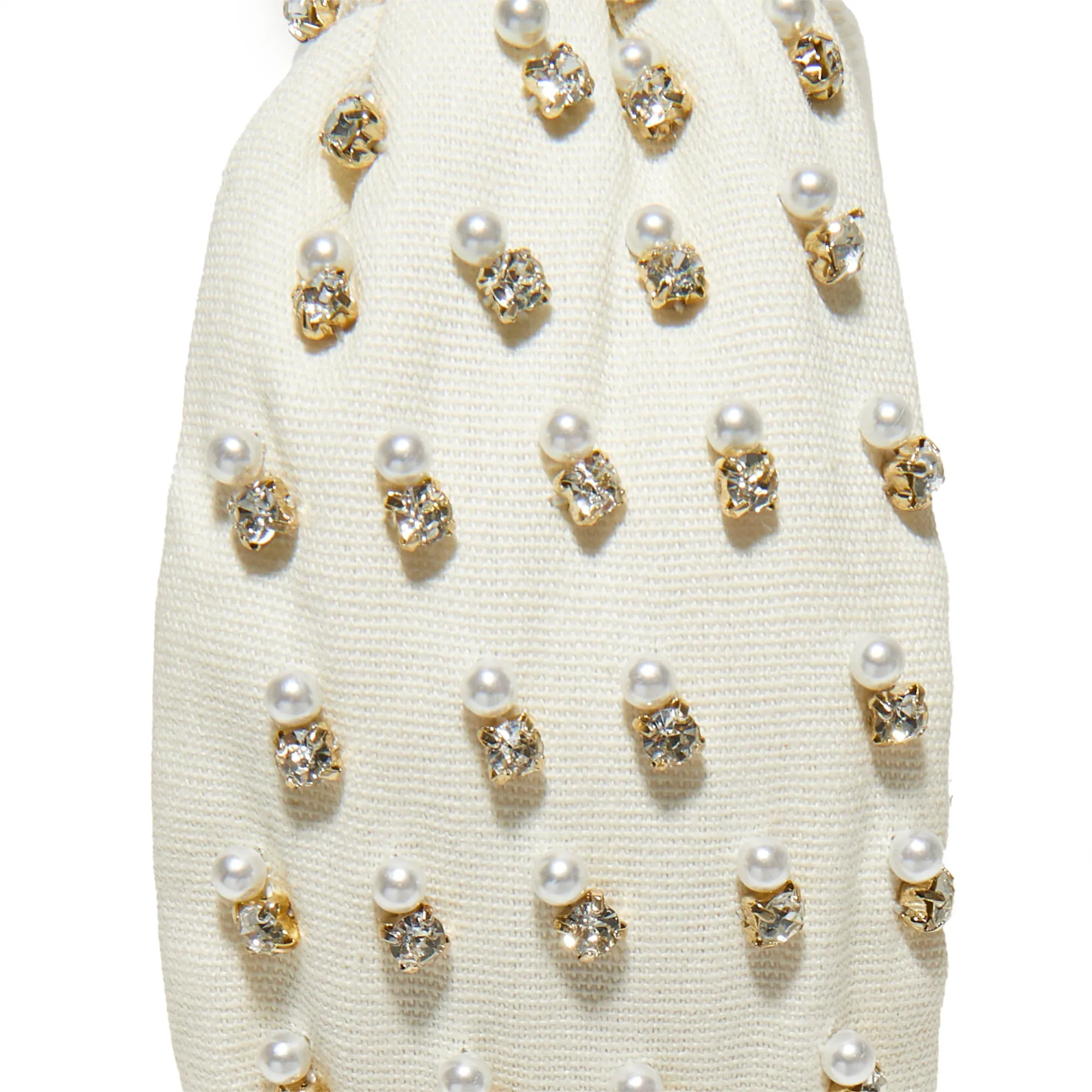 IVORY CRYSTAL EMBELLISHED KNOTTED HEADBAND sold by Lele Sadoughi product image thumbnail 3