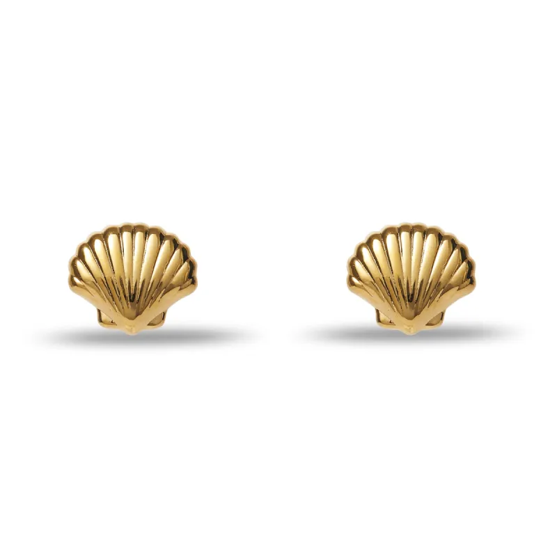 GOLD COQUILLE STUD EARRINGS sold by Lele Sadoughi