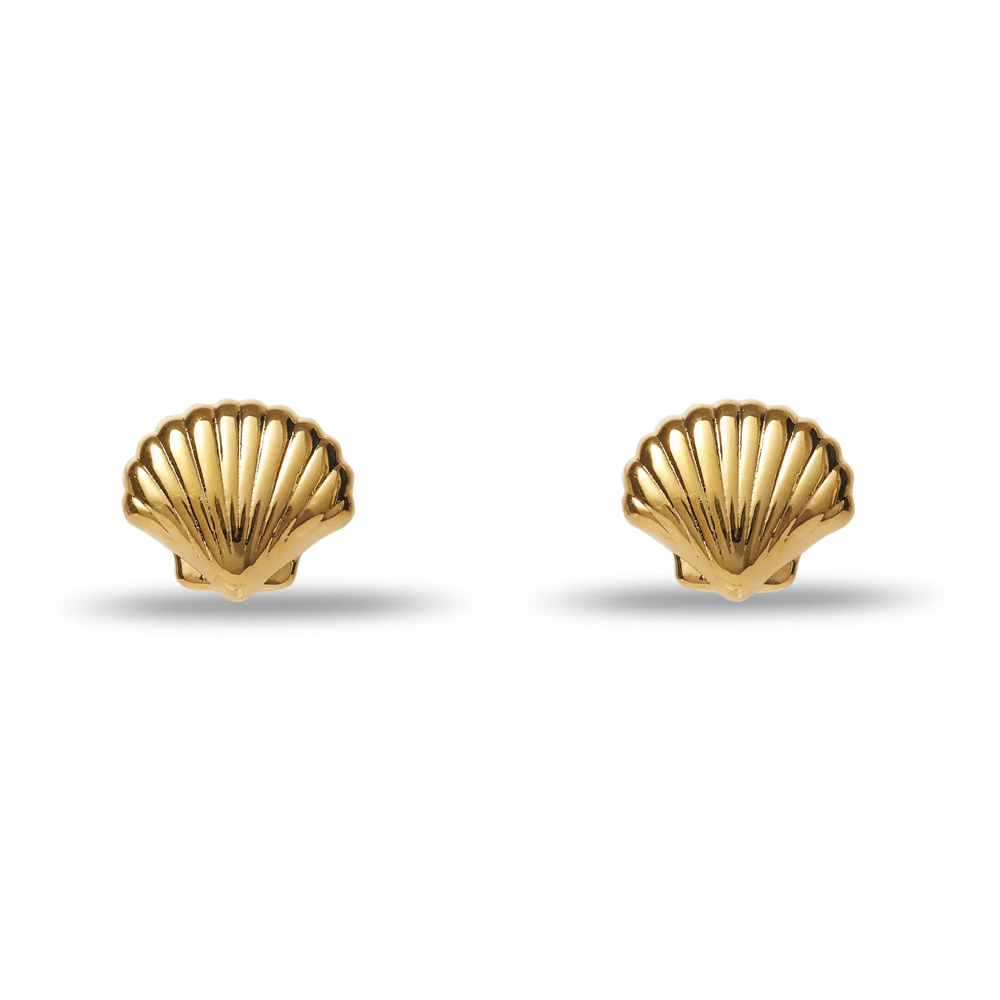 GOLD COQUILLE STUD EARRINGS sold by Lele Sadoughi
