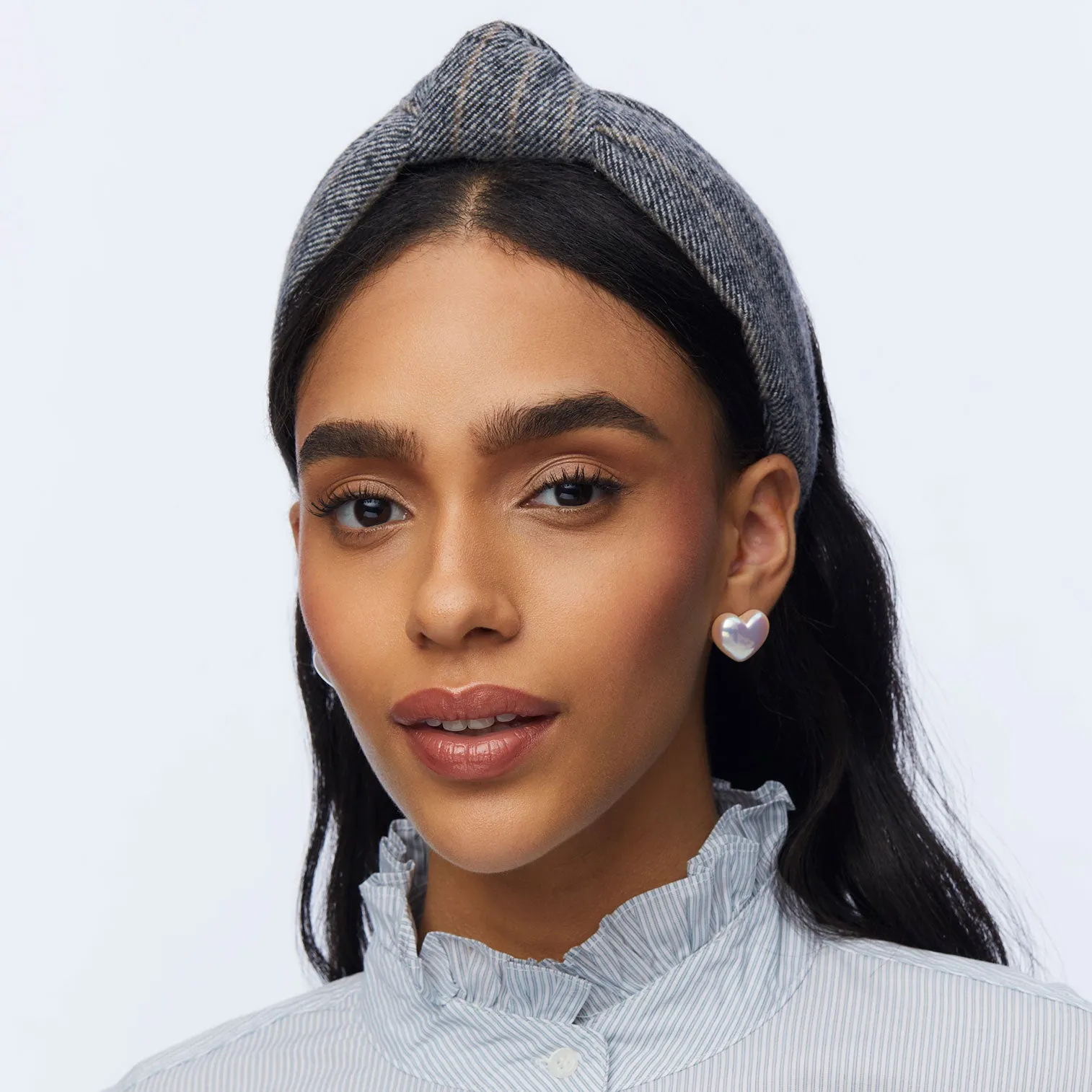 CHARCOAL TWILL TWEED KNOTTED HEADBAND sold by Lele Sadoughi product image thumbnail 2