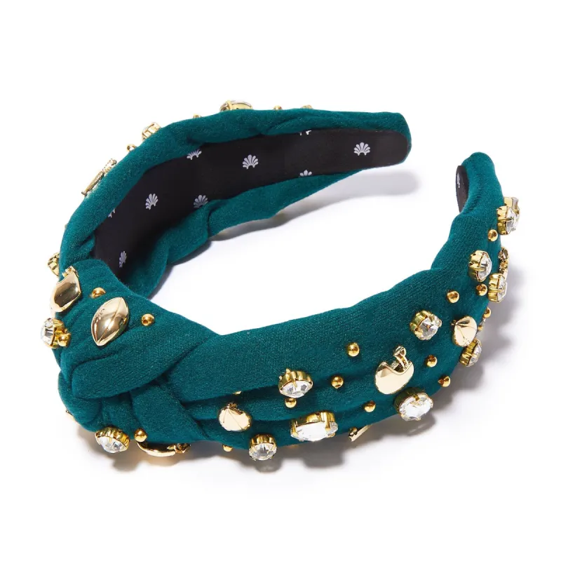 GREEN FOOTBALL KNOTTED HEADBAND made by Lele Sadoughi