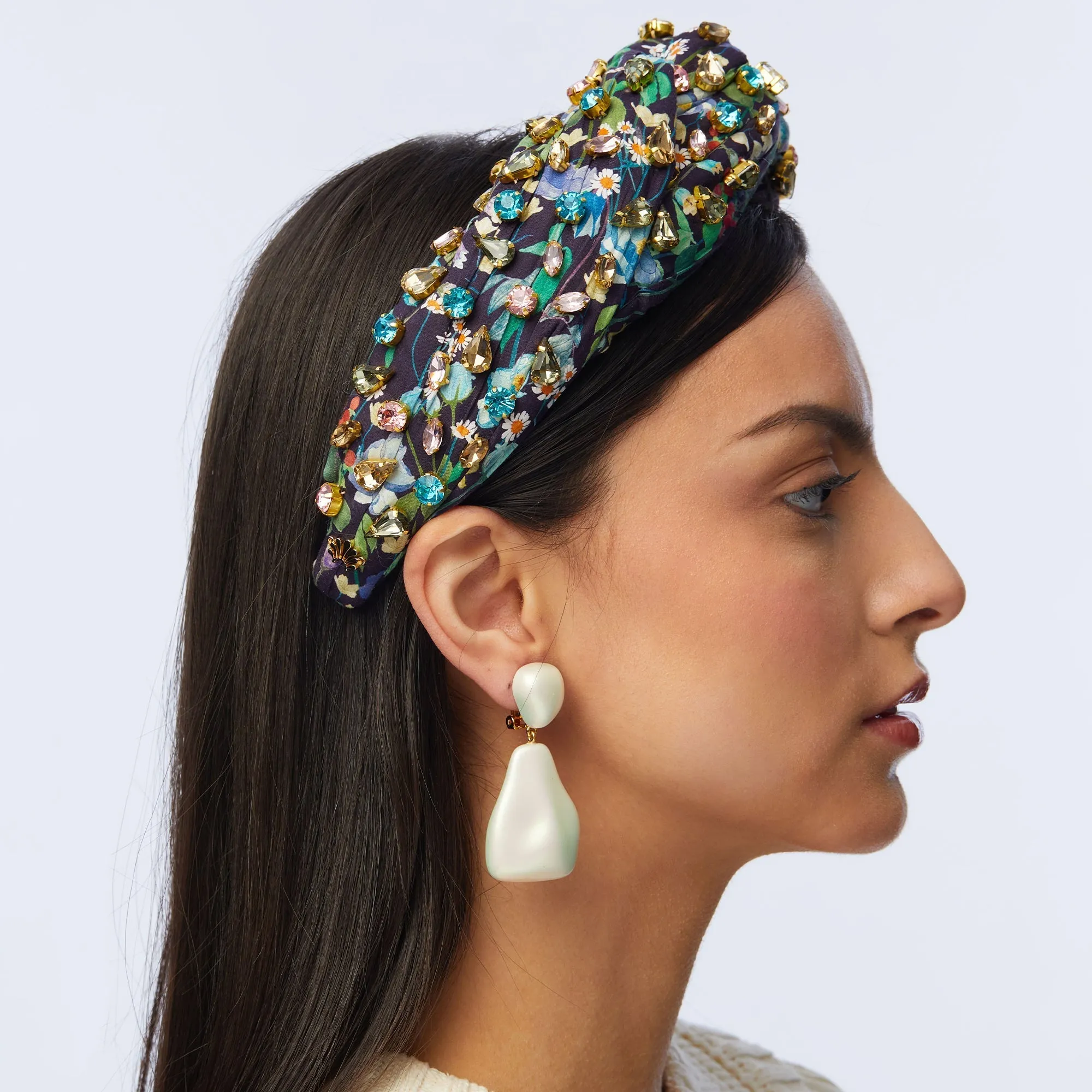 MIDNIGHT FAIRYTALE FOREST CANDY JEWELED GRETA HEADBAND sold by Lele Sadoughi product image thumbnail 4