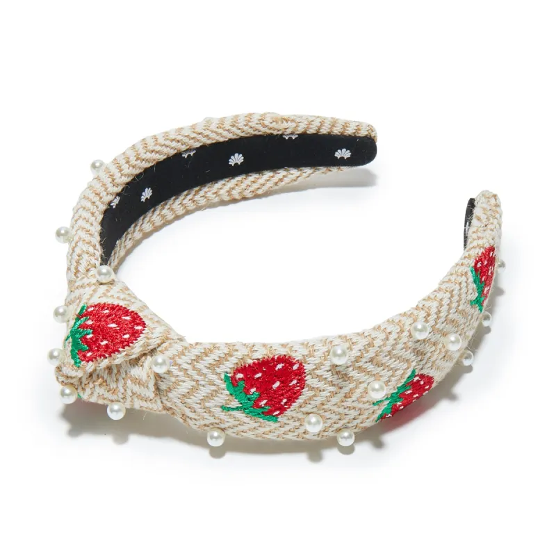 STRAWBERRY SHORTCAKE PEARL SLIM KNOTTED HEADBAND sold by Lele Sadoughi