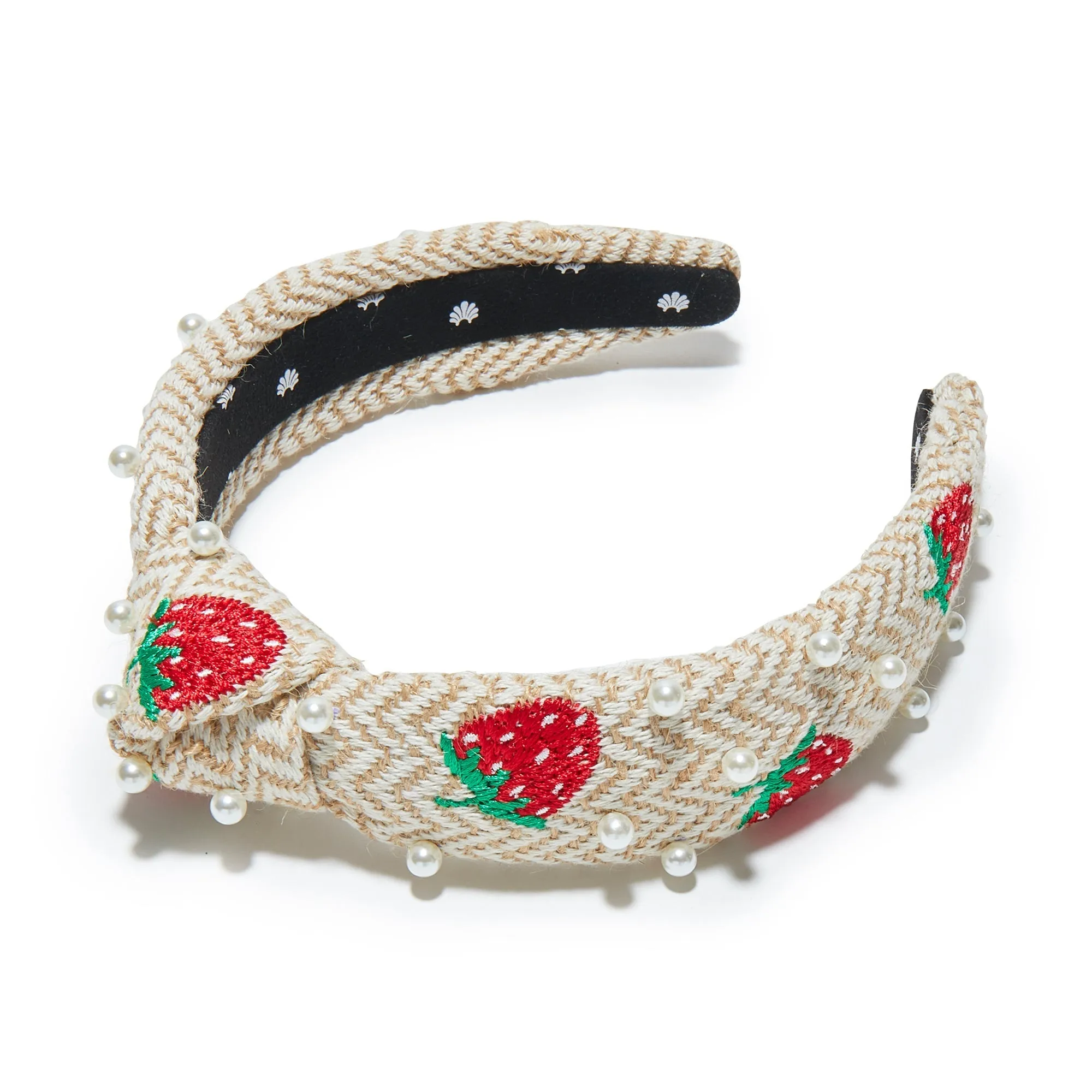 STRAWBERRY SHORTCAKE PEARL SLIM KNOTTED HEADBAND sold by Lele Sadoughi
