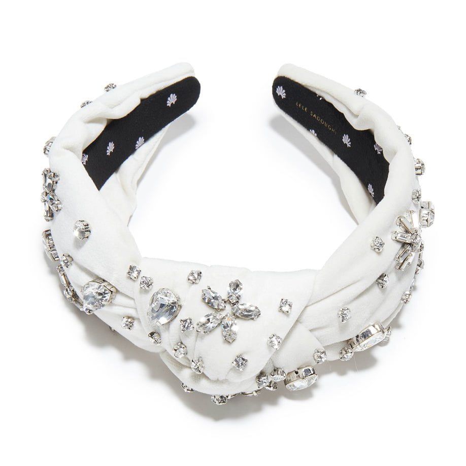 SILVER SNOW SWAROVSKI® SNOWFLAKE KNOTTED HEADBAND sold by Lele Sadoughi product image thumbnail 5
