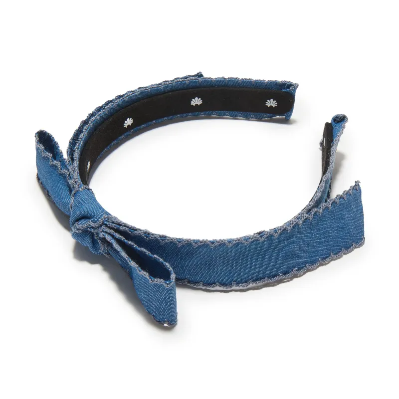DENIM BARDOT SCALLOPED EDGE HEADBAND sold by Lele Sadoughi