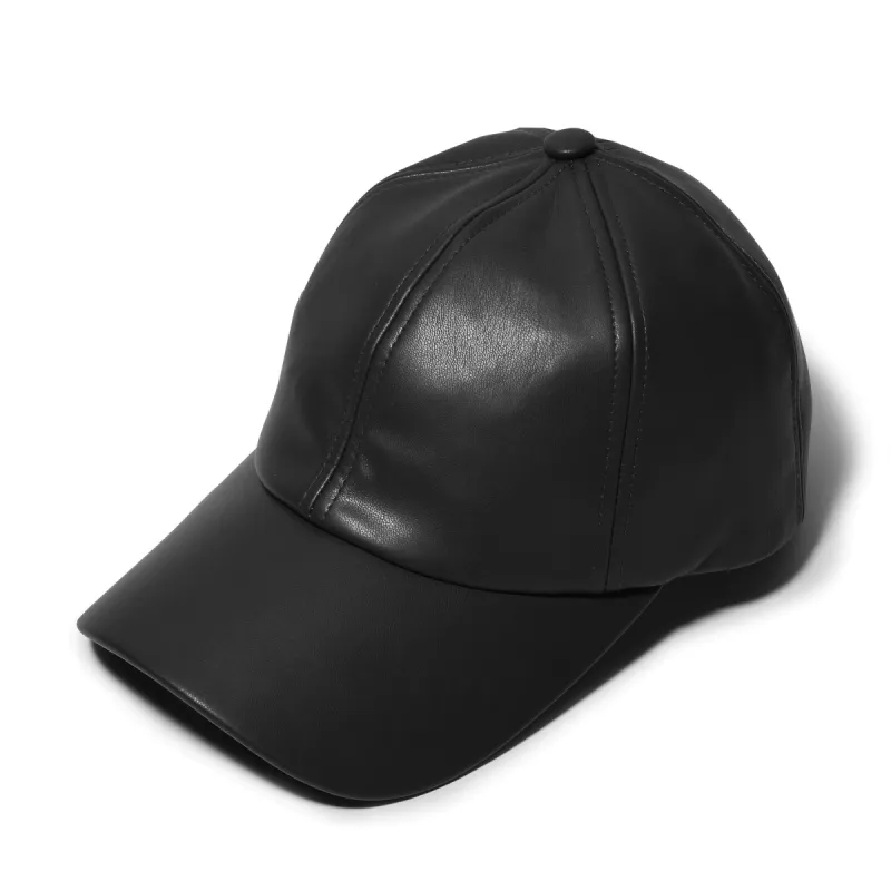JET FAUX LEATHER BASEBALL CAP sold by Lele Sadoughi