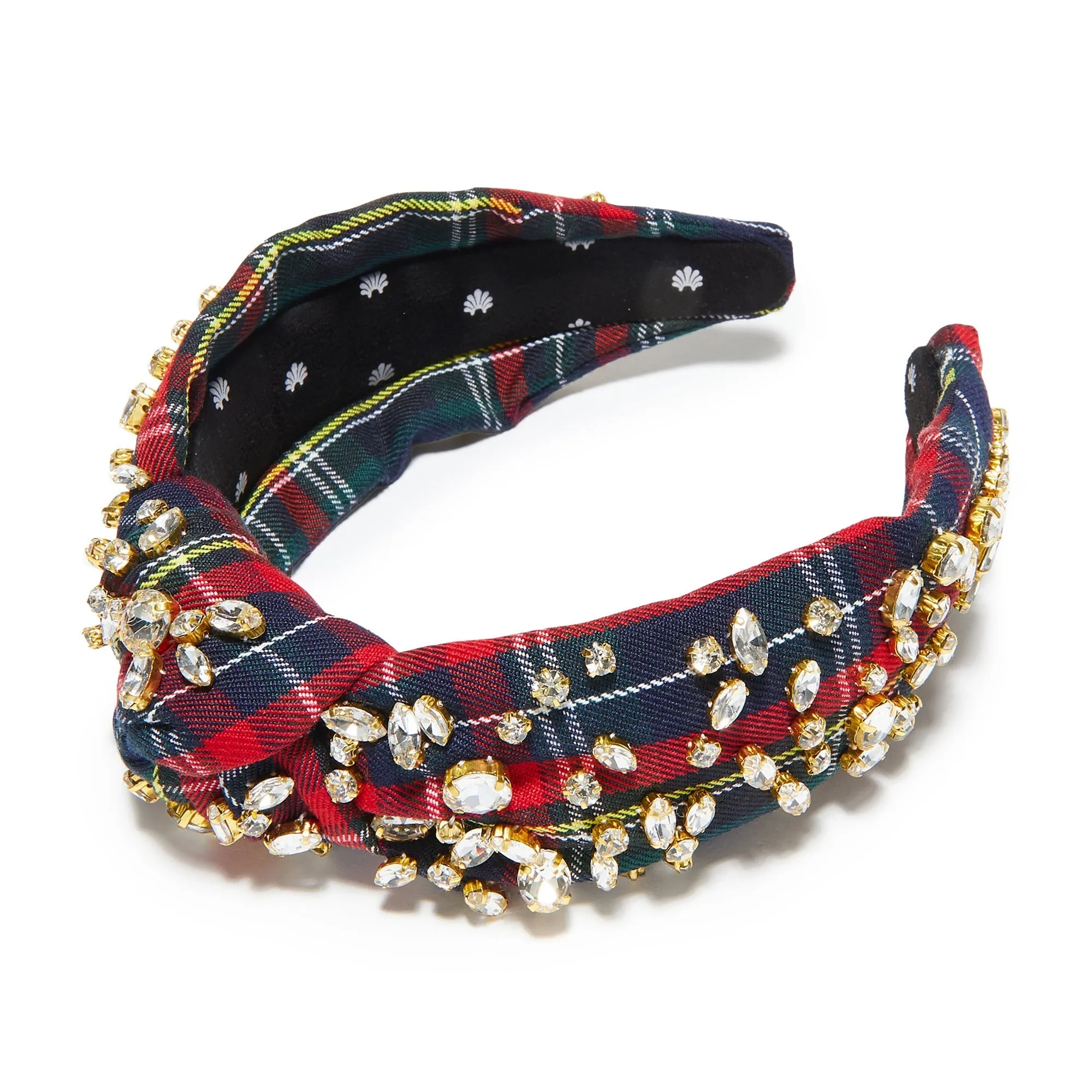 MIDNIGHT PLAID MIXED SHAPE CRYSTAL KNOTTED HEADBAND | Parallel display picture 1