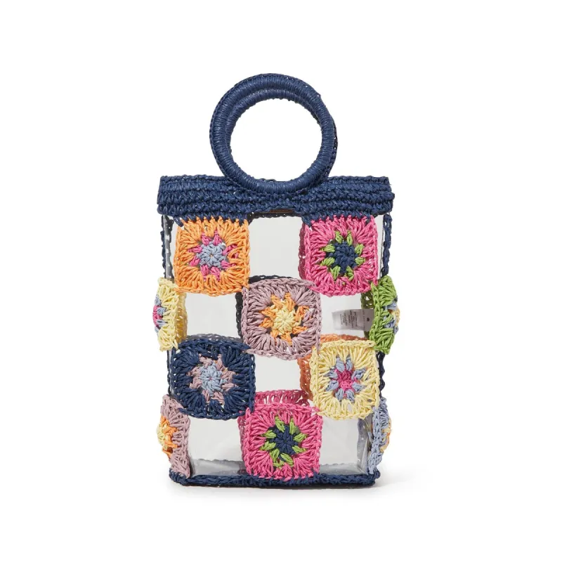 RAINBOW CROCHET TILED MINI TOTE sold by Lele Sadoughi