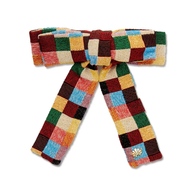 SCARLET SQUARES ANTOINETTE BOW BARRETTE sold by Lele Sadoughi