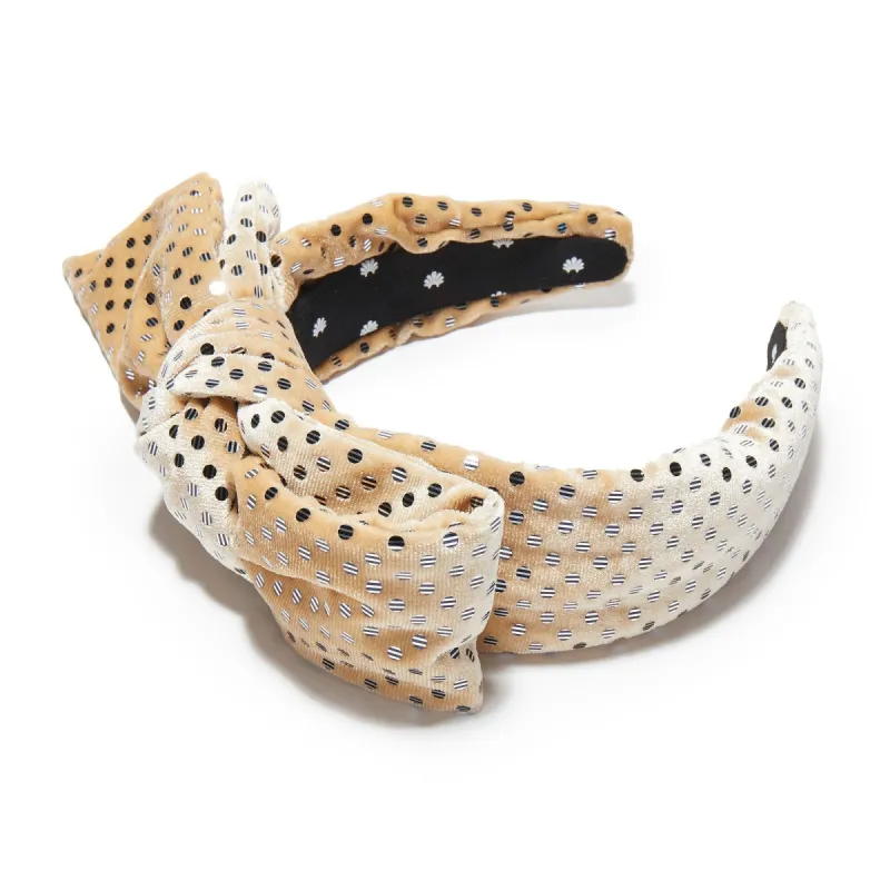 HONEY DOTTED VELVET HOLLY HEADBAND sold by Lele Sadoughi