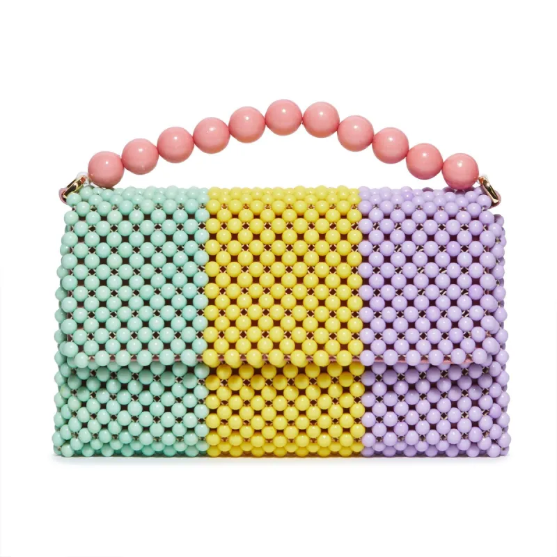 ACAPULCO STRIPE CLAUDETTE BEADED CLUTCH made by Lele Sadoughi