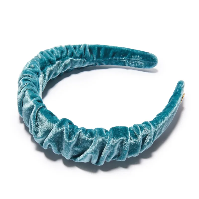 TEAL VELVET KELLY HEADBAND sold by Lele Sadoughi