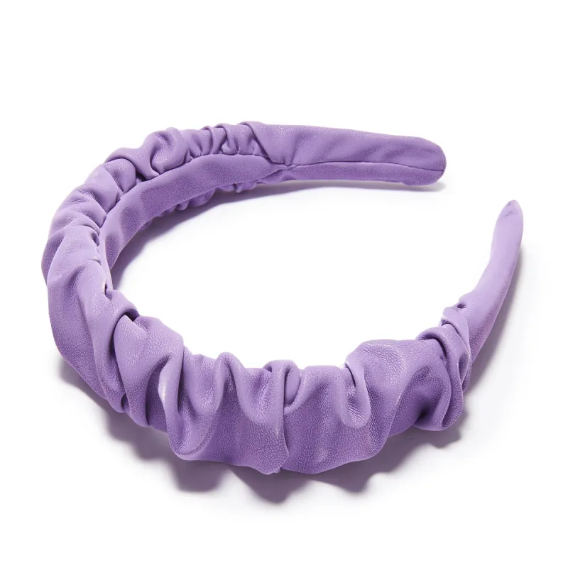 LAVENDER FAUX LEATHER KELLY HEADBAND sold by Lele Sadoughi