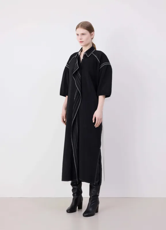 EMBROIDERED ASYMETRICAL SHIRT DRESS sold by Lemaire
