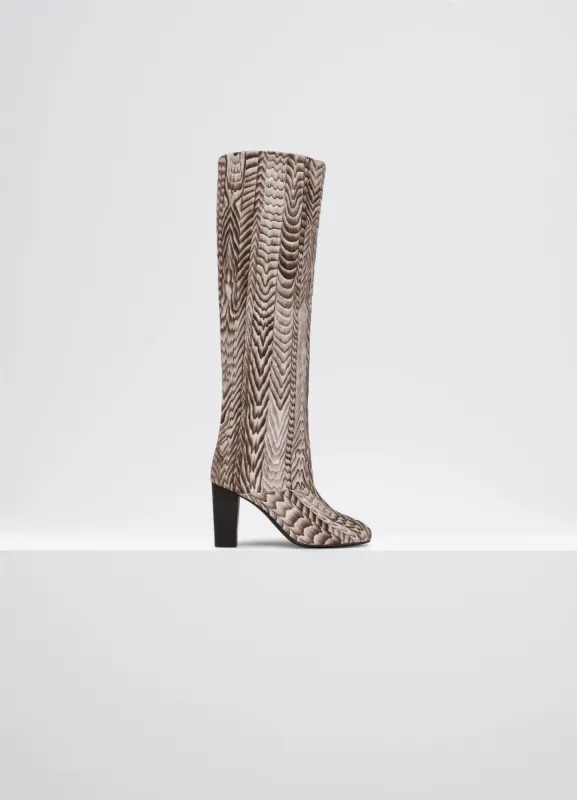 ROUND TOE HIGH BOOTS WITH 90MM HEEL made by Lemaire