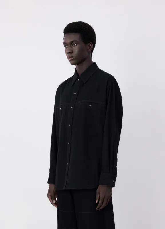 DENIM SHIRT WITH SNAPS sold by Lemaire