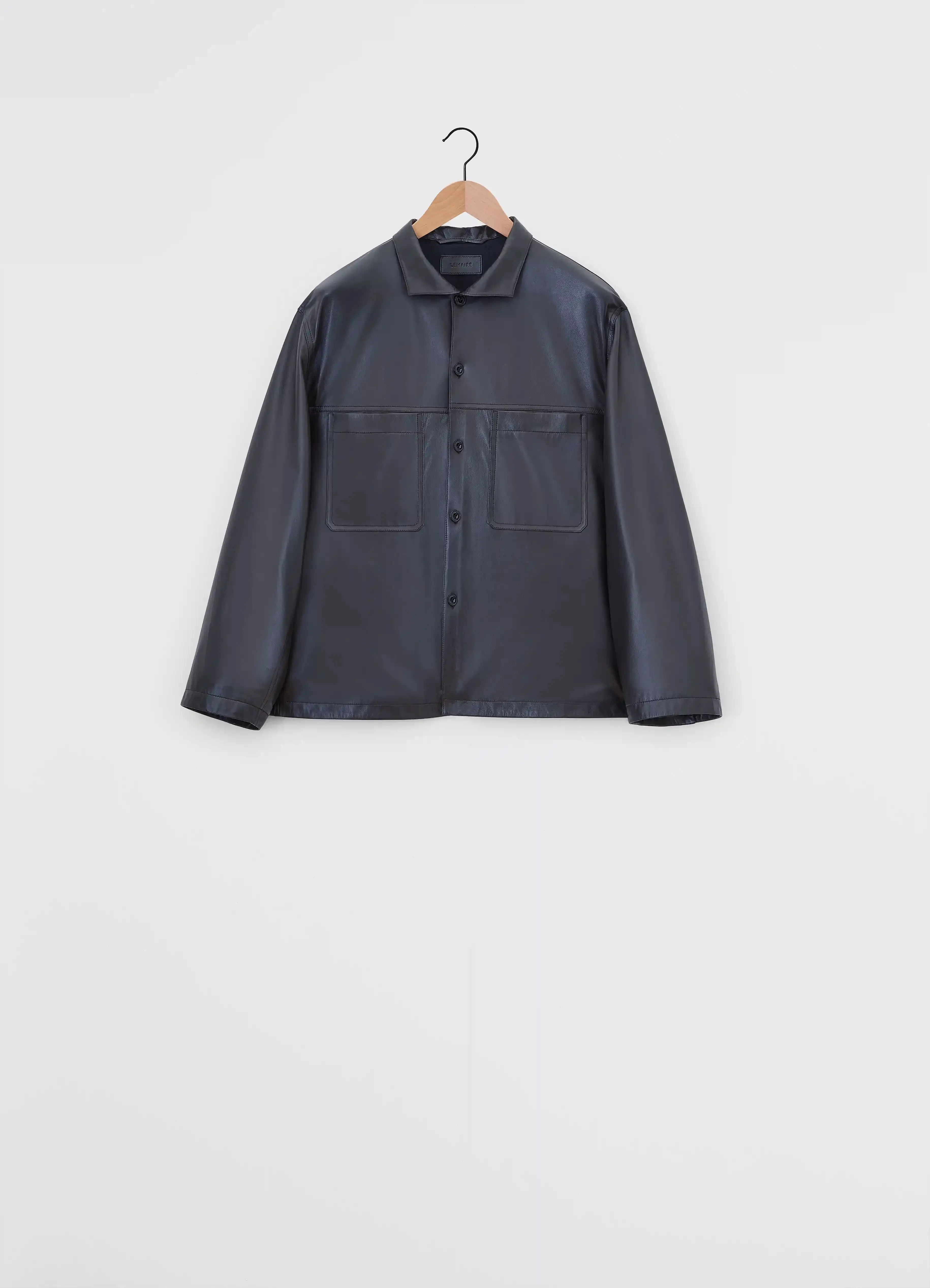 LEATHER STAND COLLAR SHIRT sold by Lemaire product image thumbnail 4