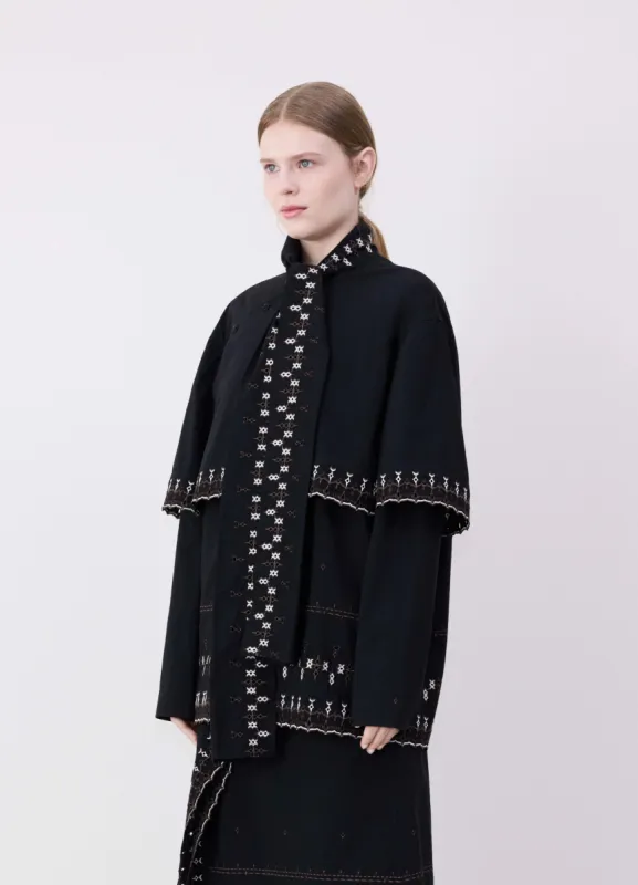 EMBROIDERED ASYMMETRICAL BLOUSE sold by Lemaire