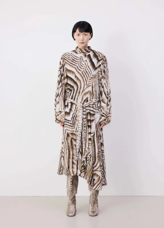PRINTED KNOTTED DRESS made by Lemaire
