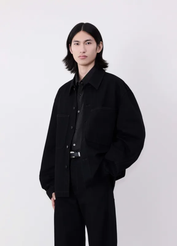TWISTED SLEEVE BOXY OVERSHIRT made by Lemaire