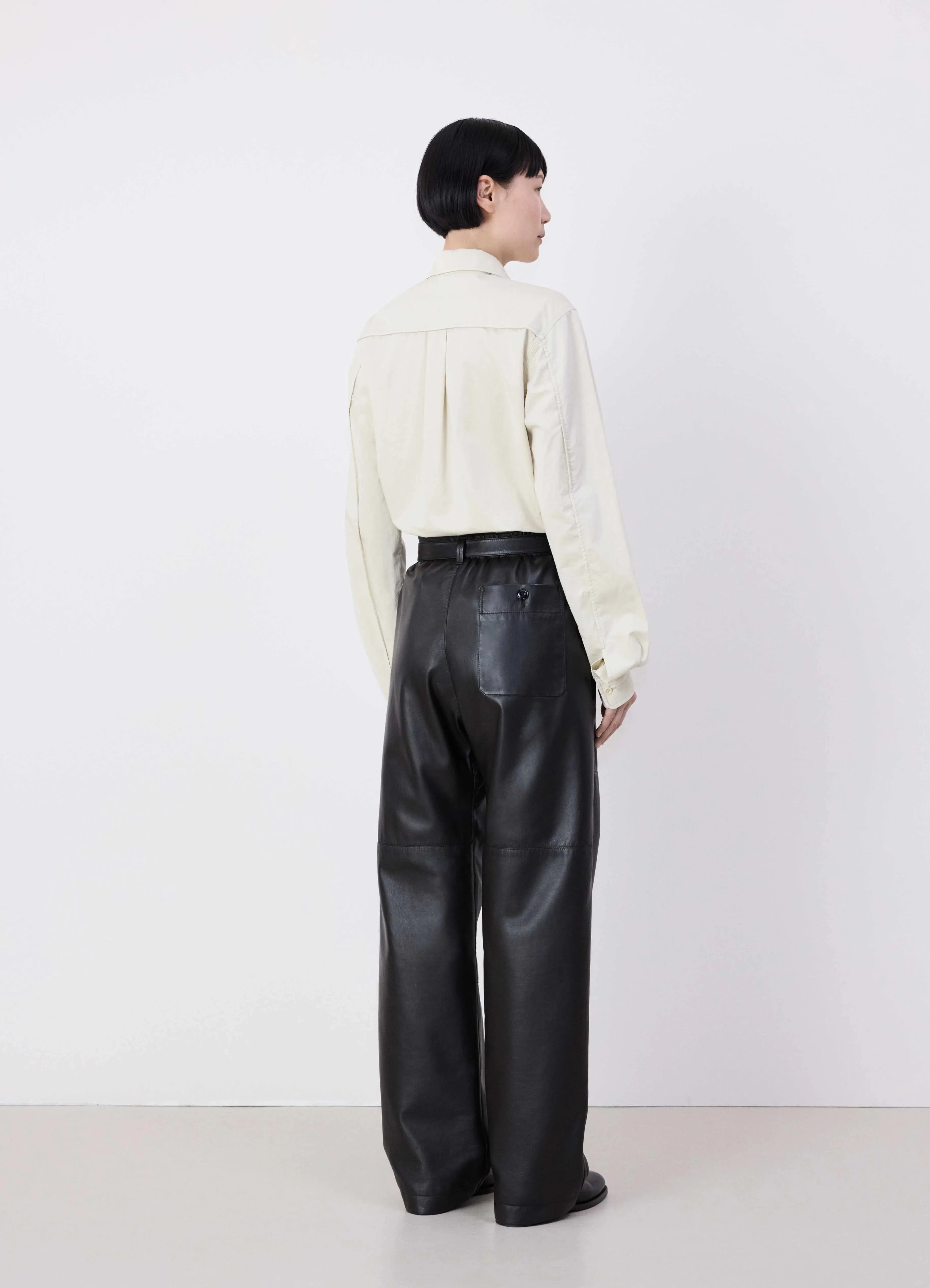DRAWSTRING PARACHUTE PANTS IN LEATHER sold by Lemaire product image thumbnail 2