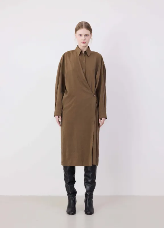 STRAIGHT COLLAR TWISTED DRESS made by Lemaire