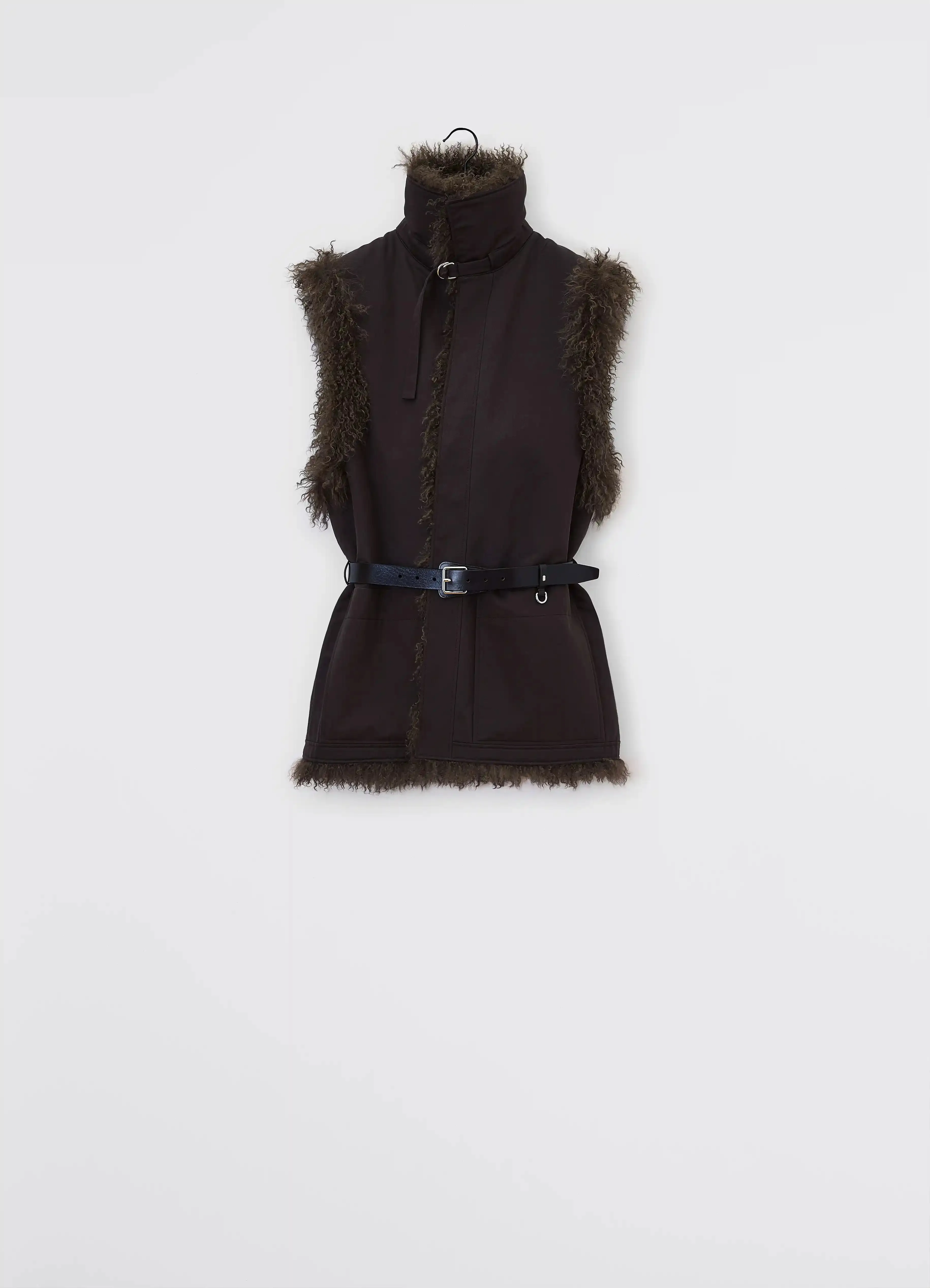 REVERSIBLE BELTED LONG SHEARLING GILET sold by Lemaire product image thumbnail 4