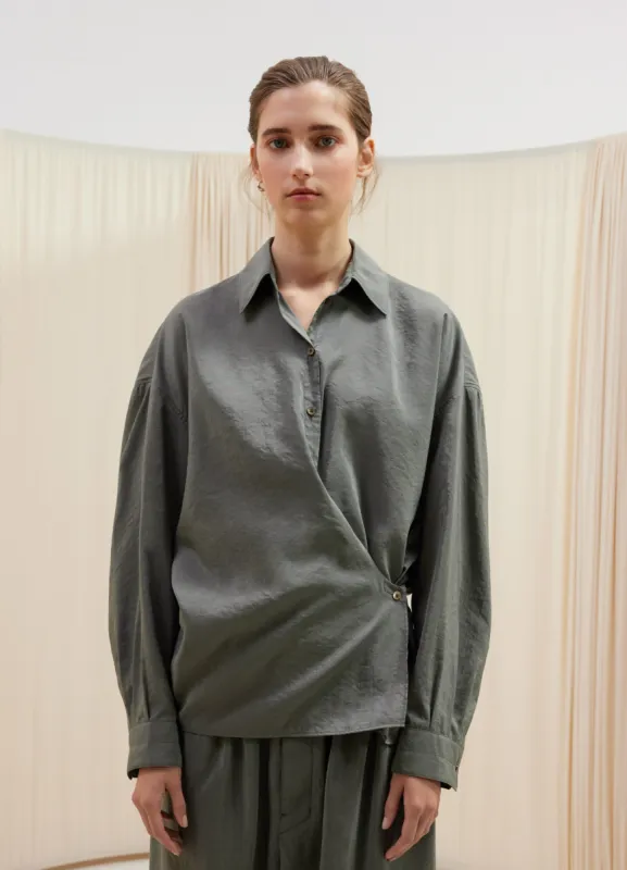STRAIGHT COLLAR TWISTED SHIRT made by Lemaire