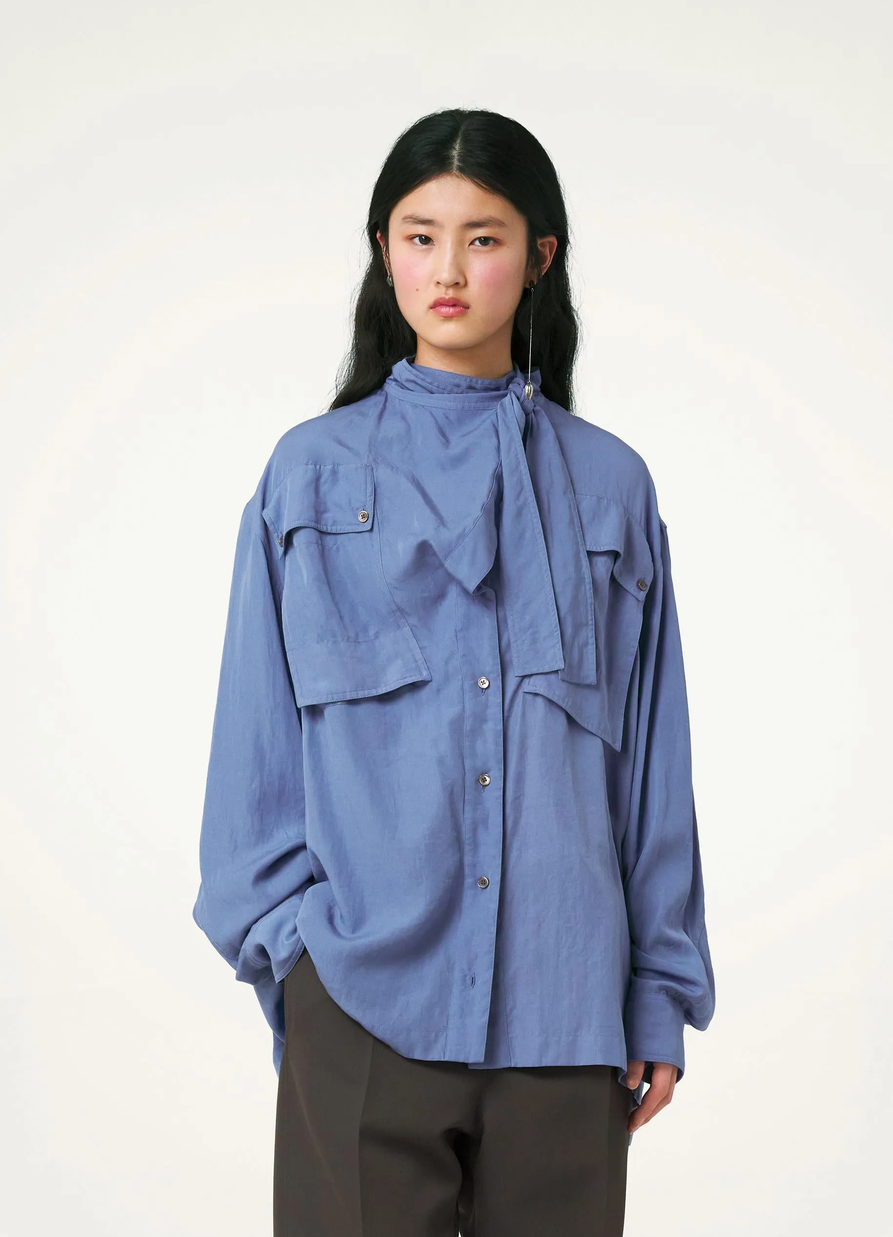 TWO POCKETS BLOUSE WITH SCARF sold by Lemaire product image thumbnail 3