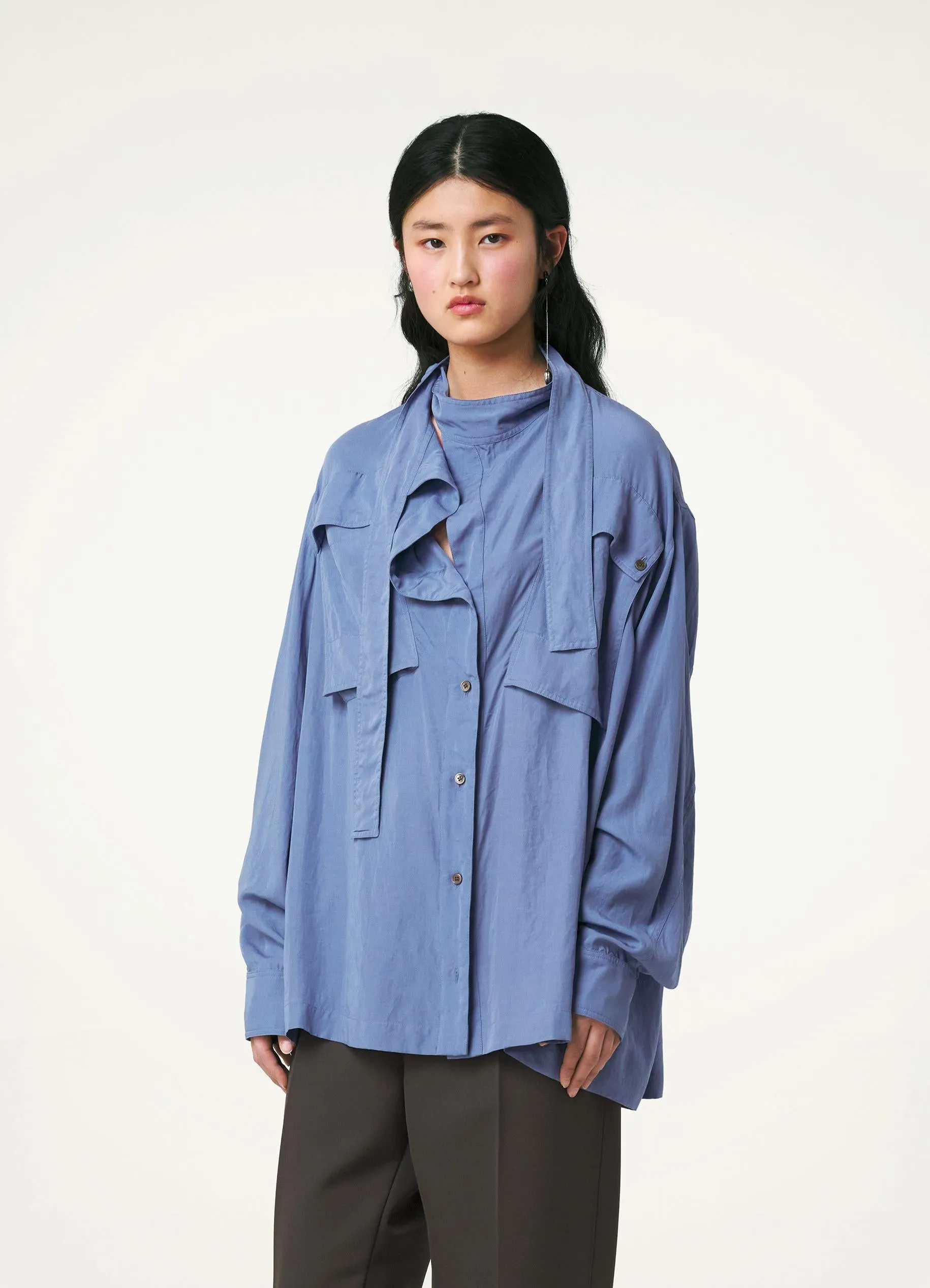 TWO POCKETS BLOUSE WITH SCARF sold by Lemaire