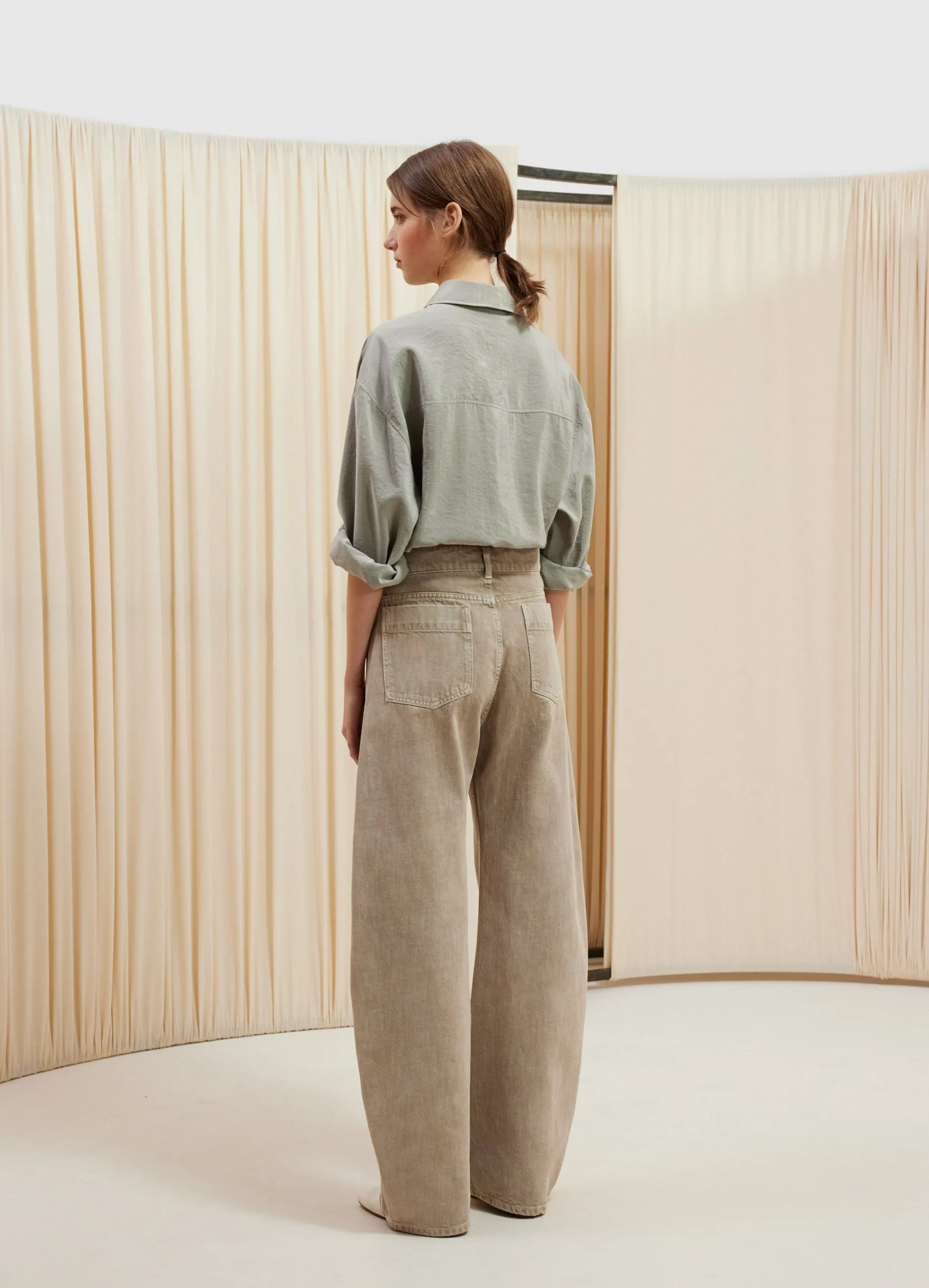 HIGH WAISTED CURVED PANTS sold by Lemaire product image thumbnail 2
