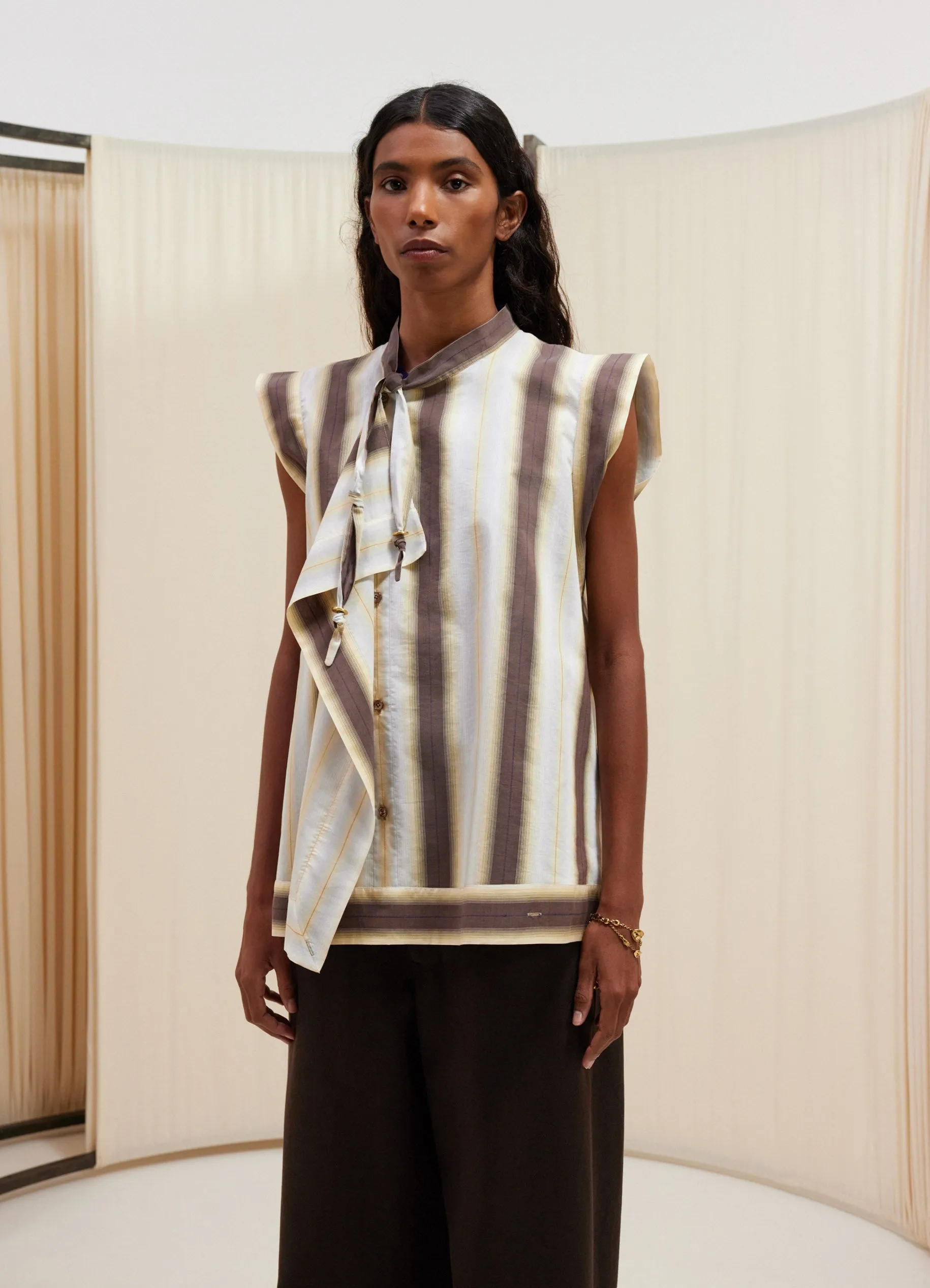 SLEEVELESS ASYMMETRICAL BLOUSE sold by Lemaire