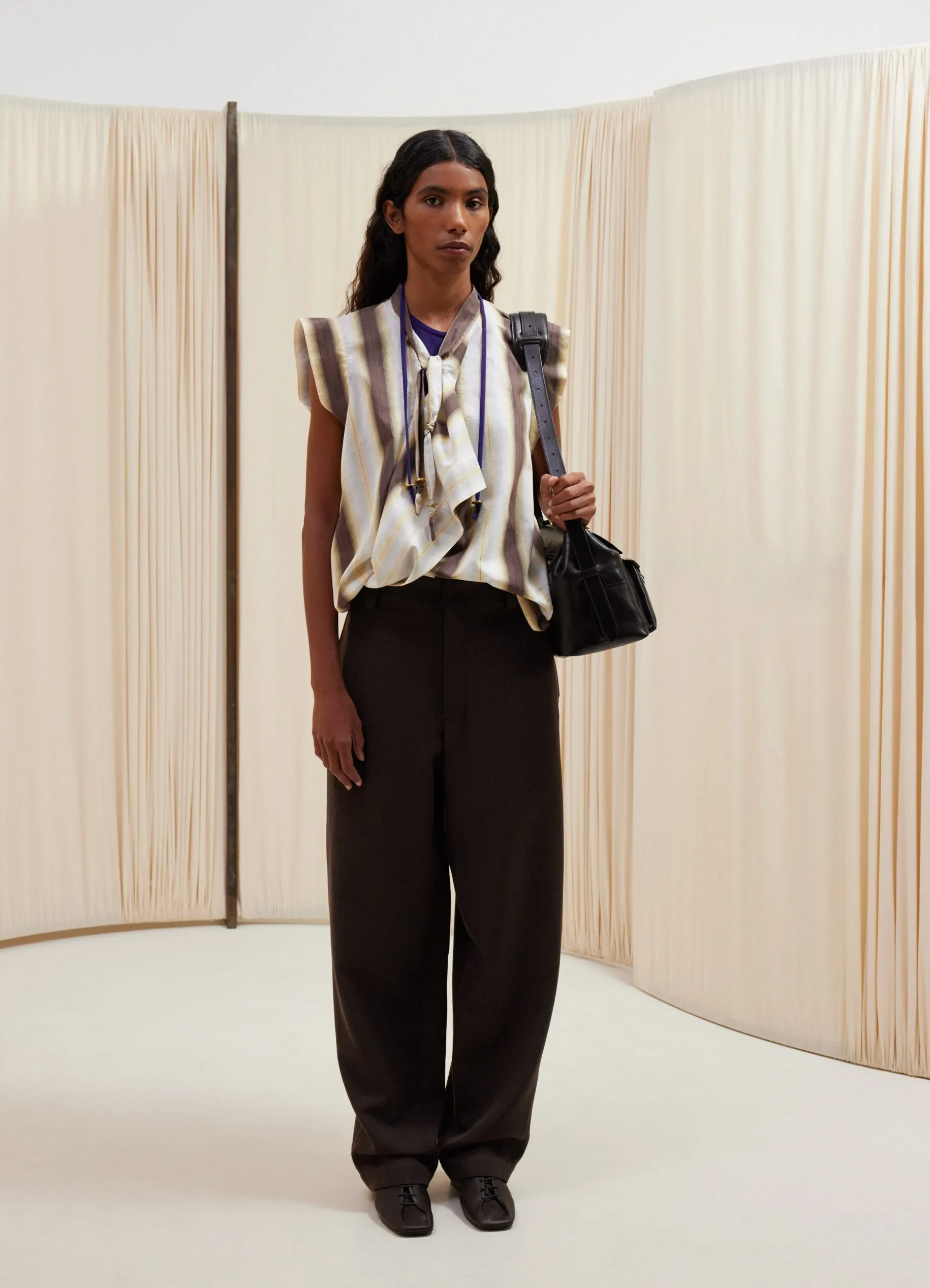 SLEEVELESS ASYMMETRICAL BLOUSE sold by Lemaire product image thumbnail 2