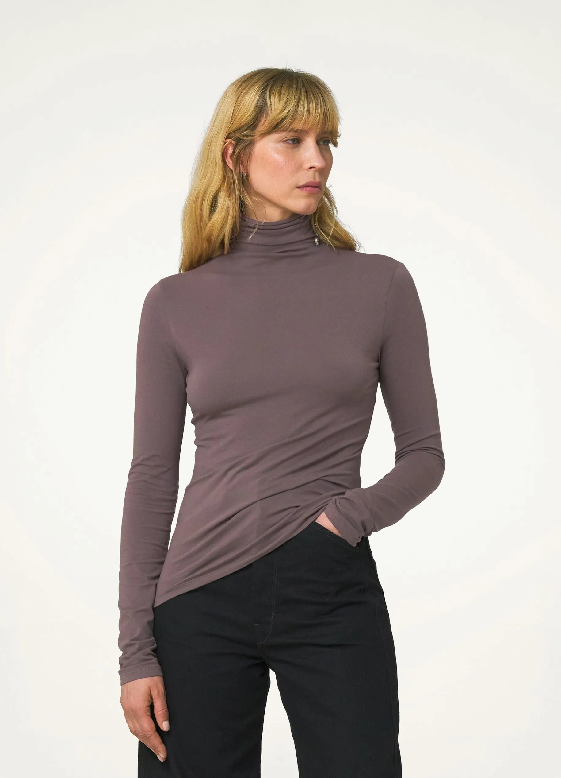 LONG SLEEVE HIGH NECK TOP sold by Lemaire