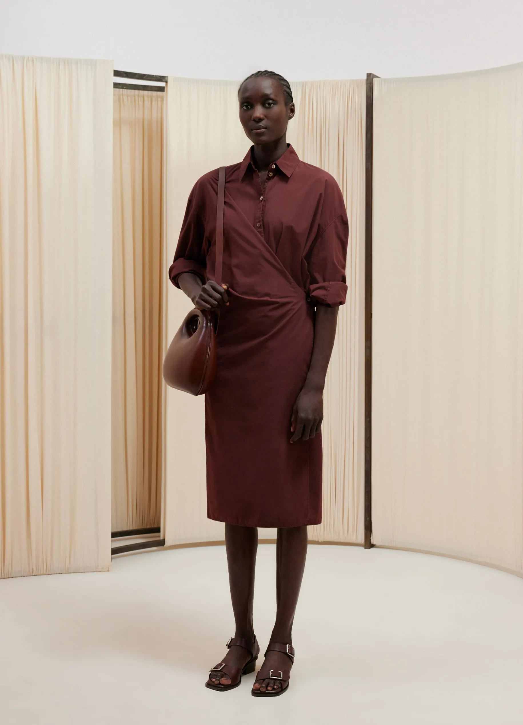 STRAIGHT COLLAR TWISTED DRESS sold by Lemaire