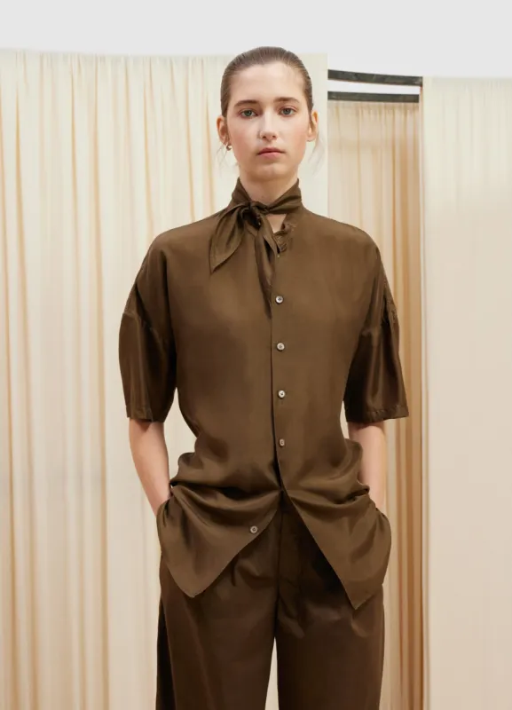 SHORT SLEEVE FITTED SHIRT WITH SCARF sold by Lemaire