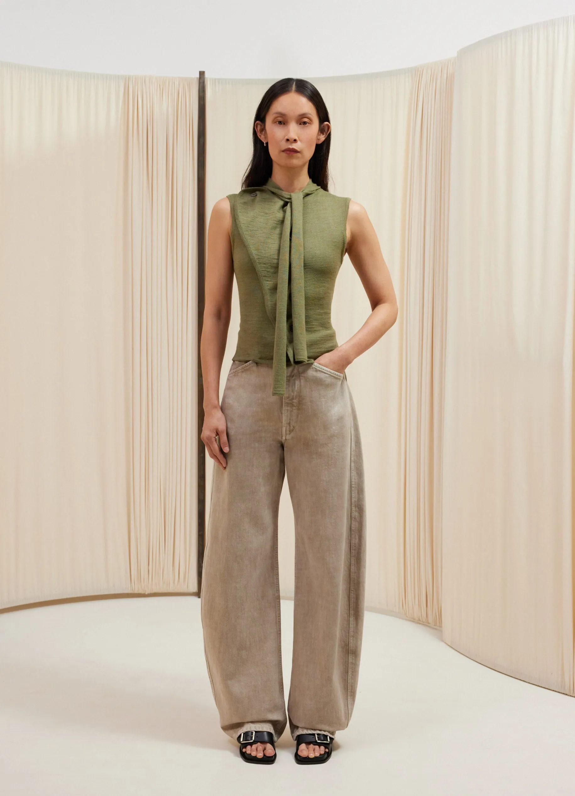 ASYMMETRICAL SLEEVELESS CARDIGAN sold by Lemaire product image thumbnail 2