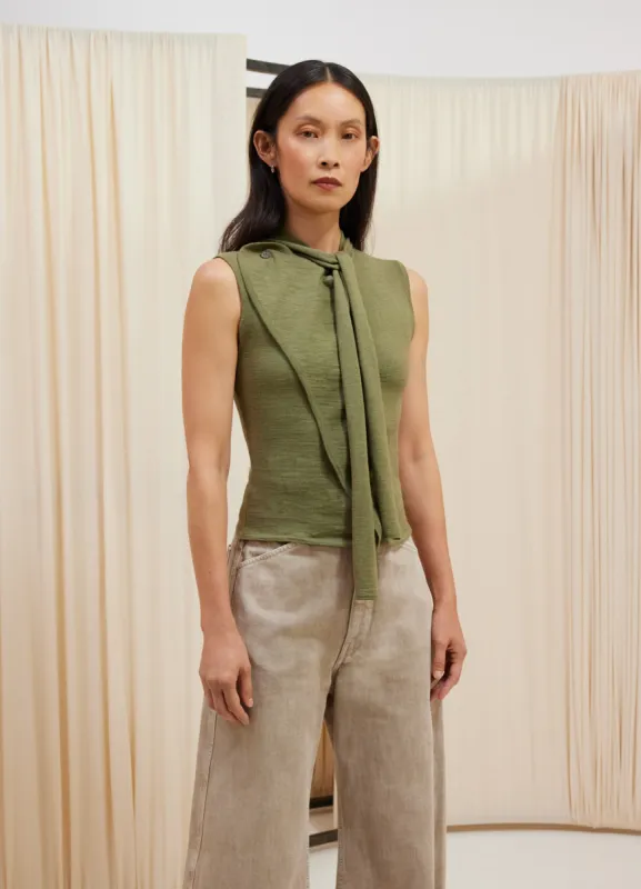 ASYMMETRICAL SLEEVELESS CARDIGAN sold by Lemaire