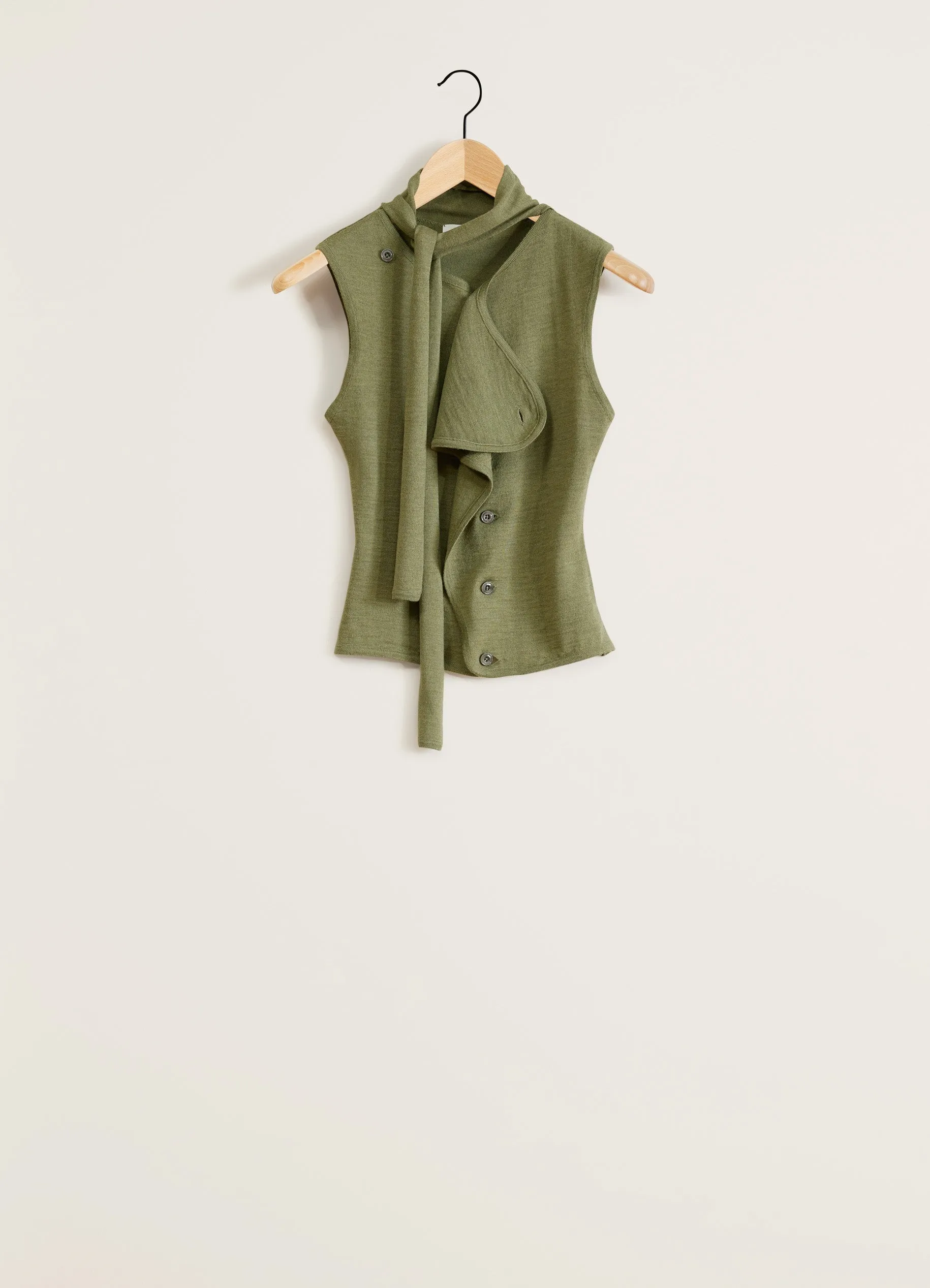 ASYMMETRICAL SLEEVELESS CARDIGAN sold by Lemaire product image thumbnail 3