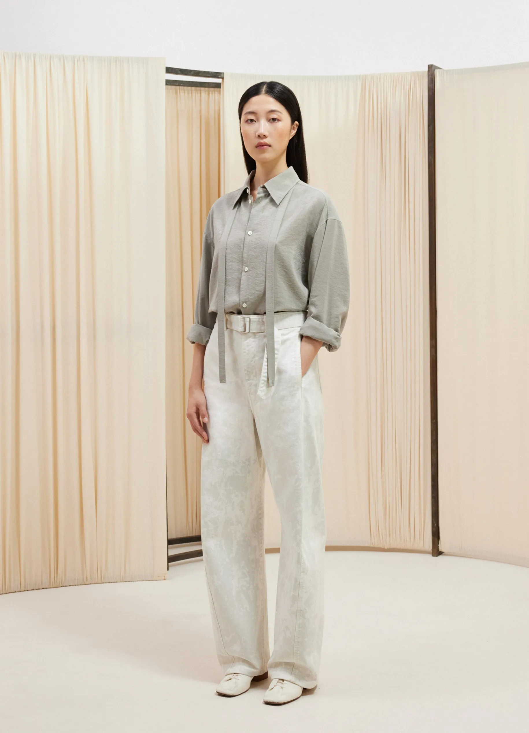 LONG SHIRT WITH TIE sold by Lemaire product image thumbnail 2