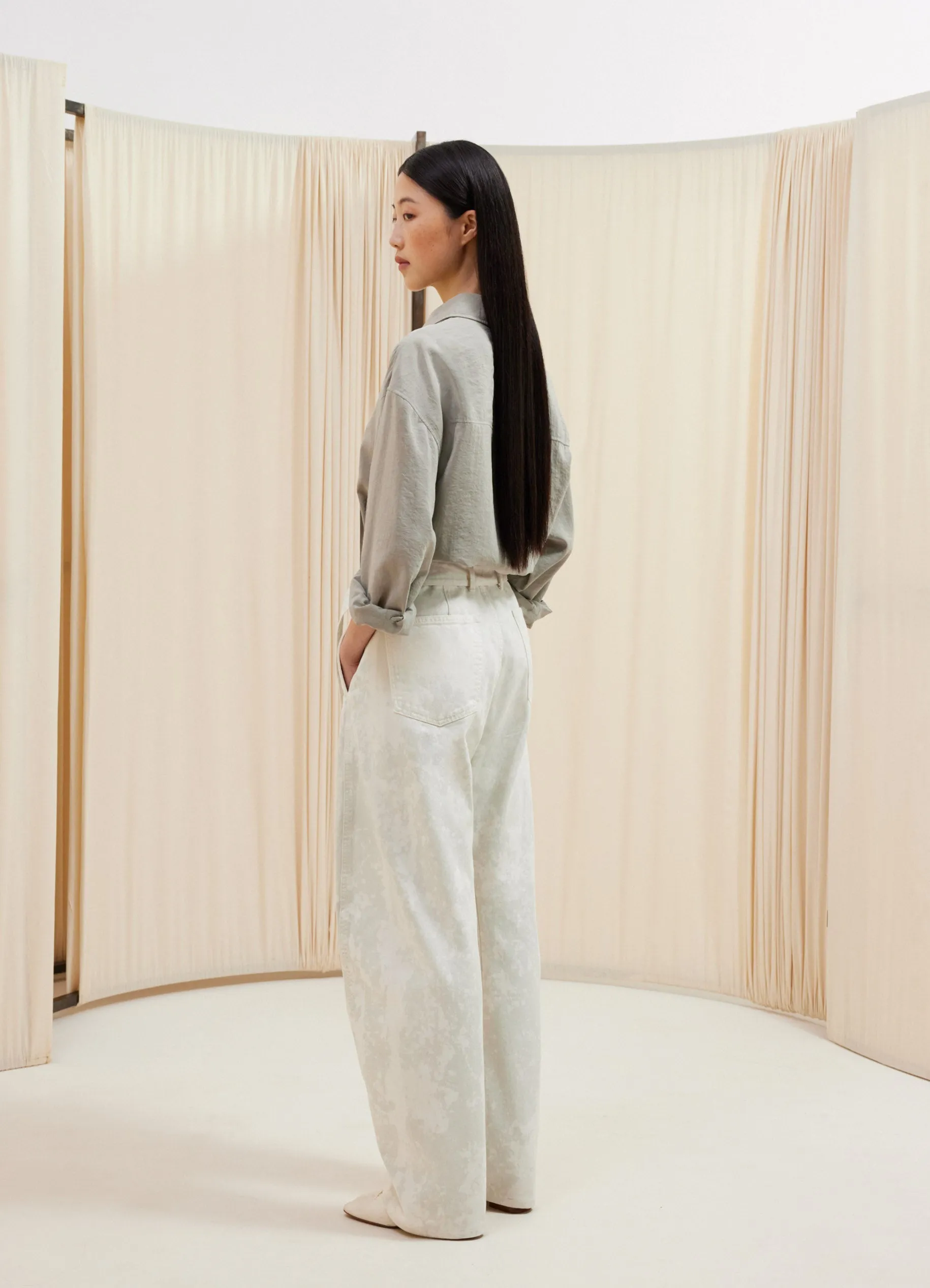 LONG SHIRT WITH TIE sold by Lemaire product image thumbnail 3