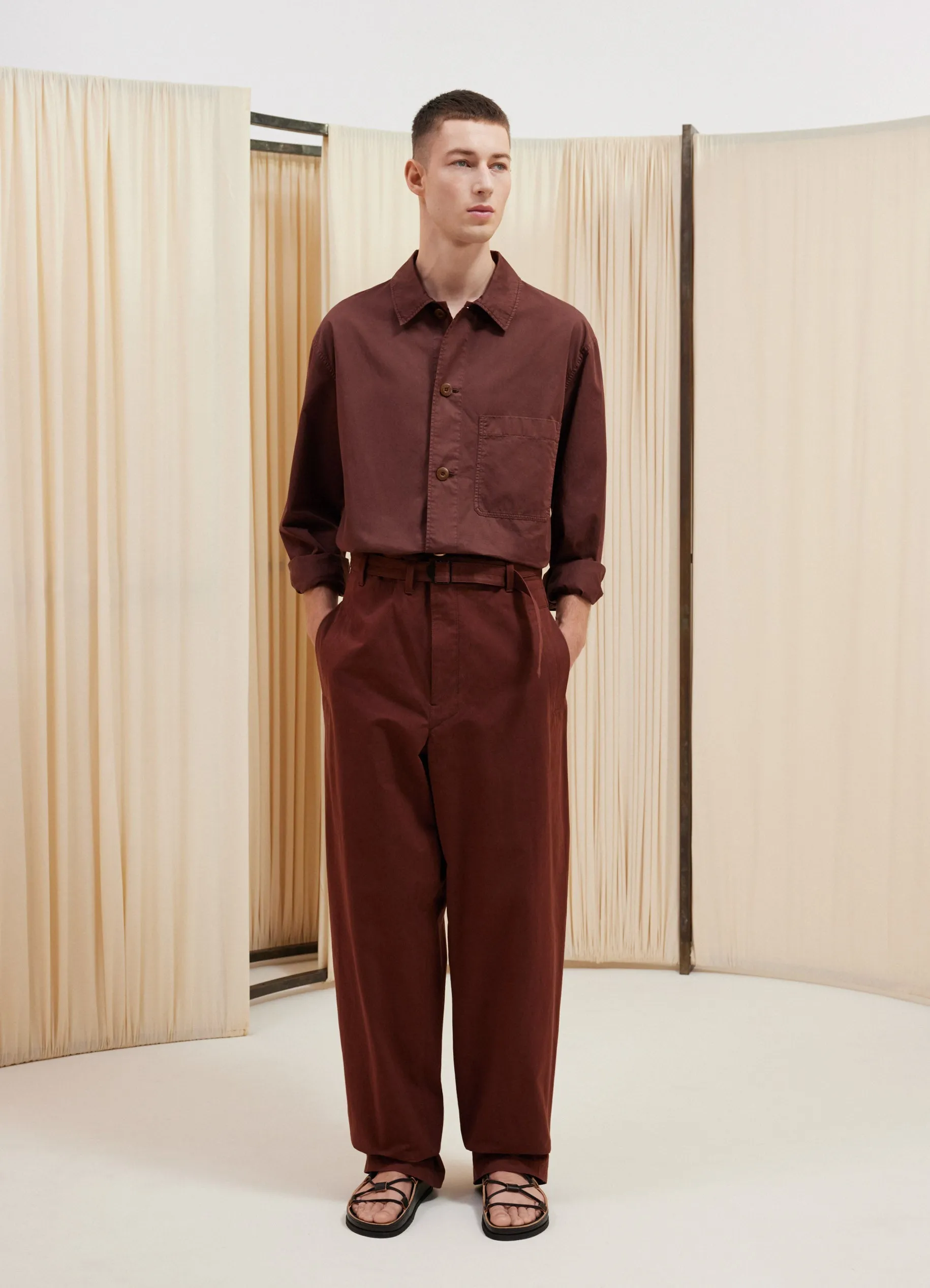 SEAMLESS BELTED PANTS sold by Lemaire