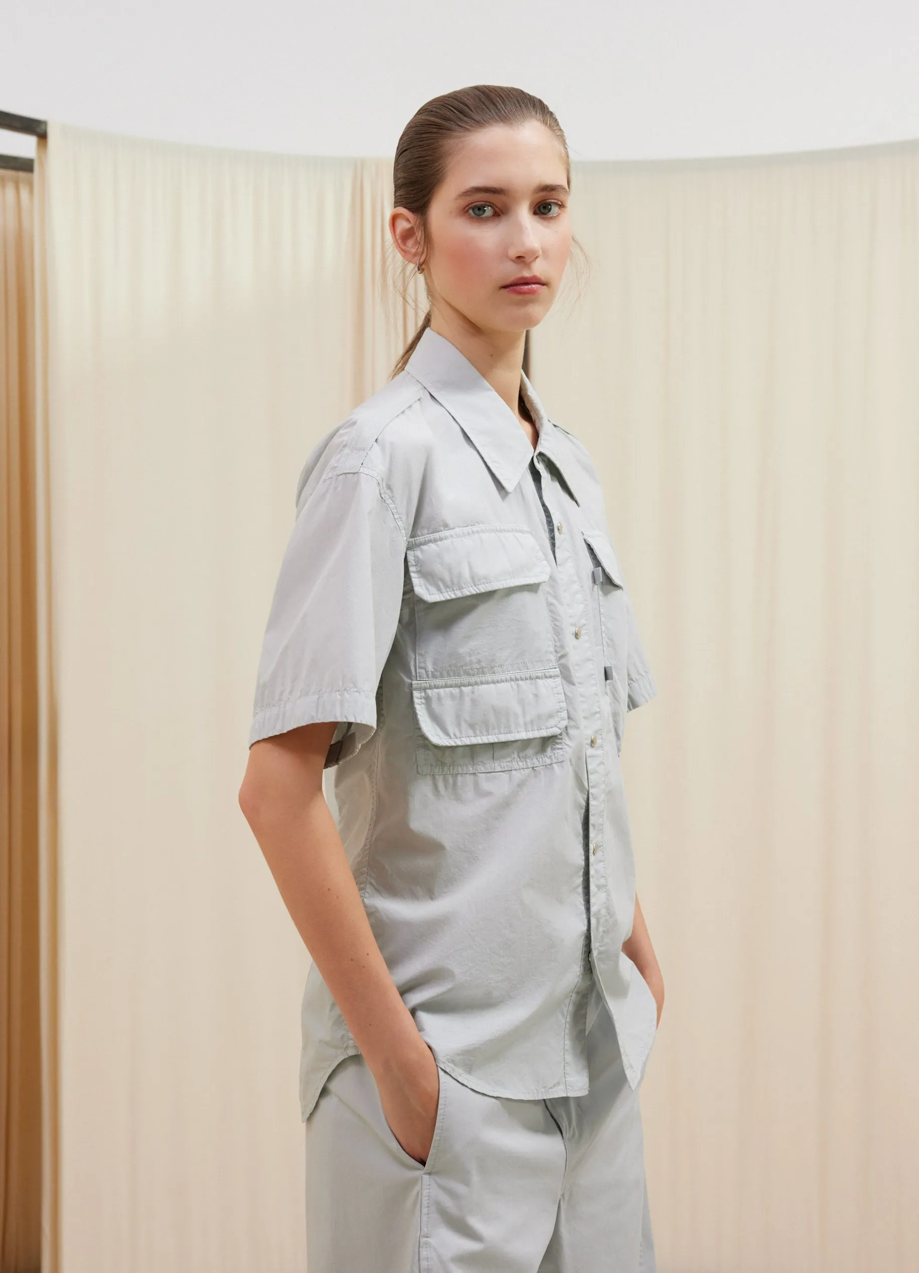 REPORTER SHIRT WITH SNAPS sold by Lemaire