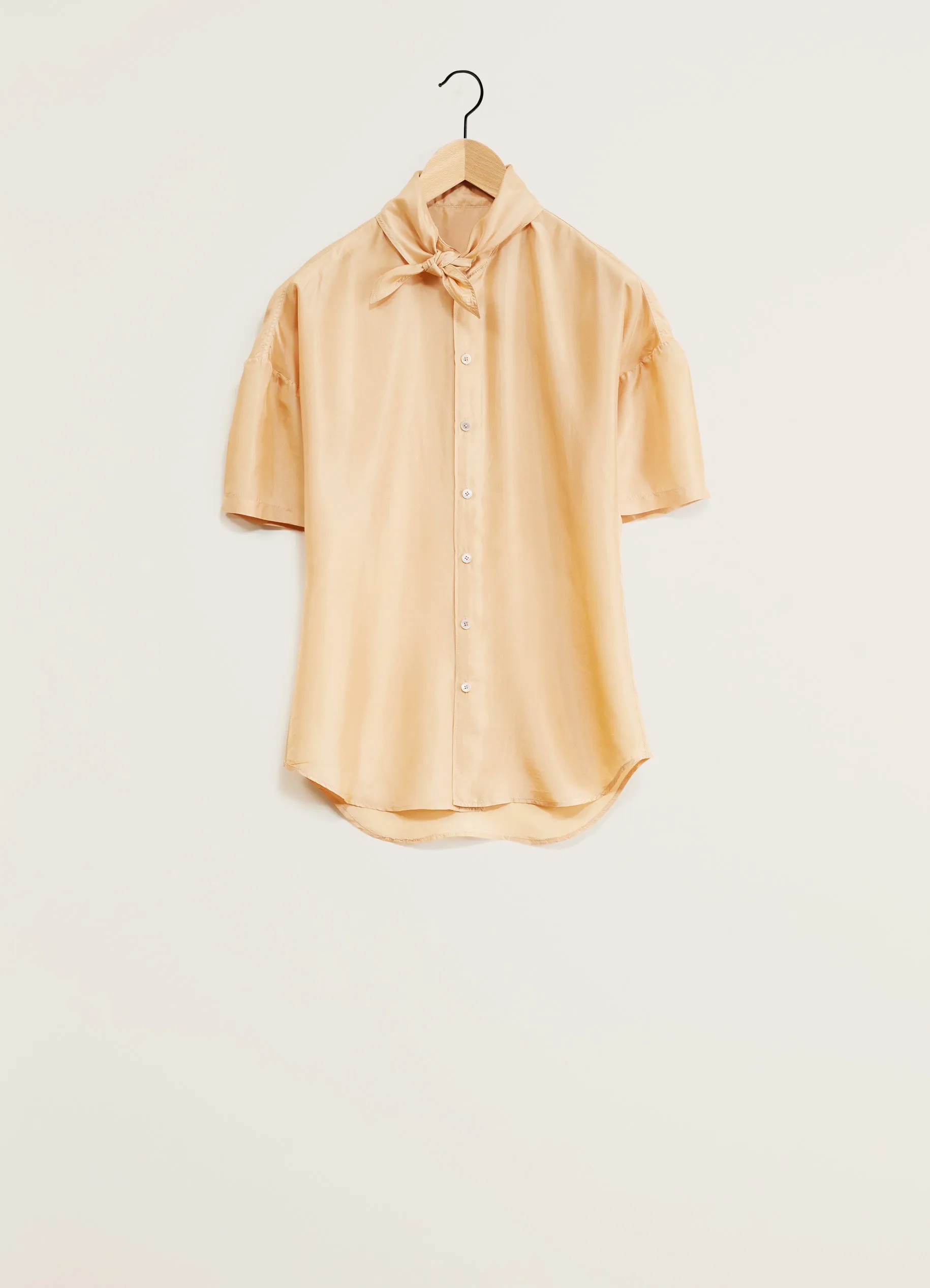 SHORT SLEEVE FITTED SHIRT WITH SCARF sold by Lemaire product image thumbnail 3