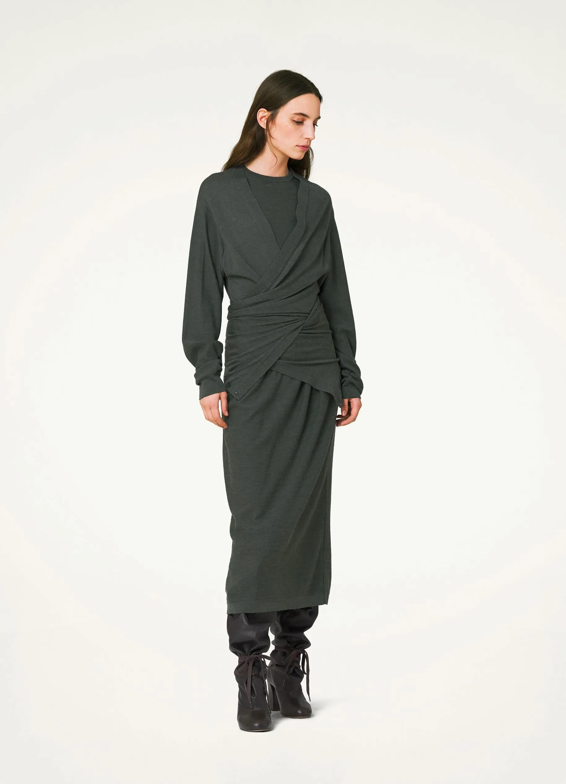 TWISTED TROMPE L'ŒIL DRESS sold by Lemaire