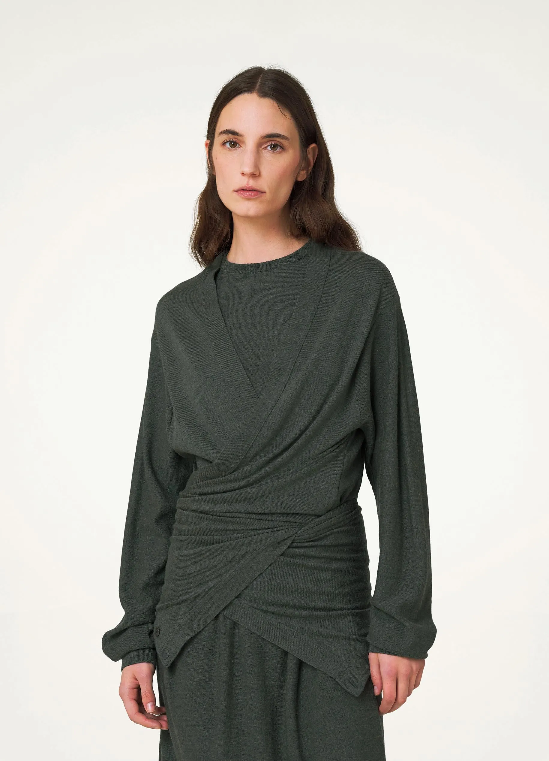 TWISTED TROMPE L'ŒIL DRESS sold by Lemaire product image thumbnail 3