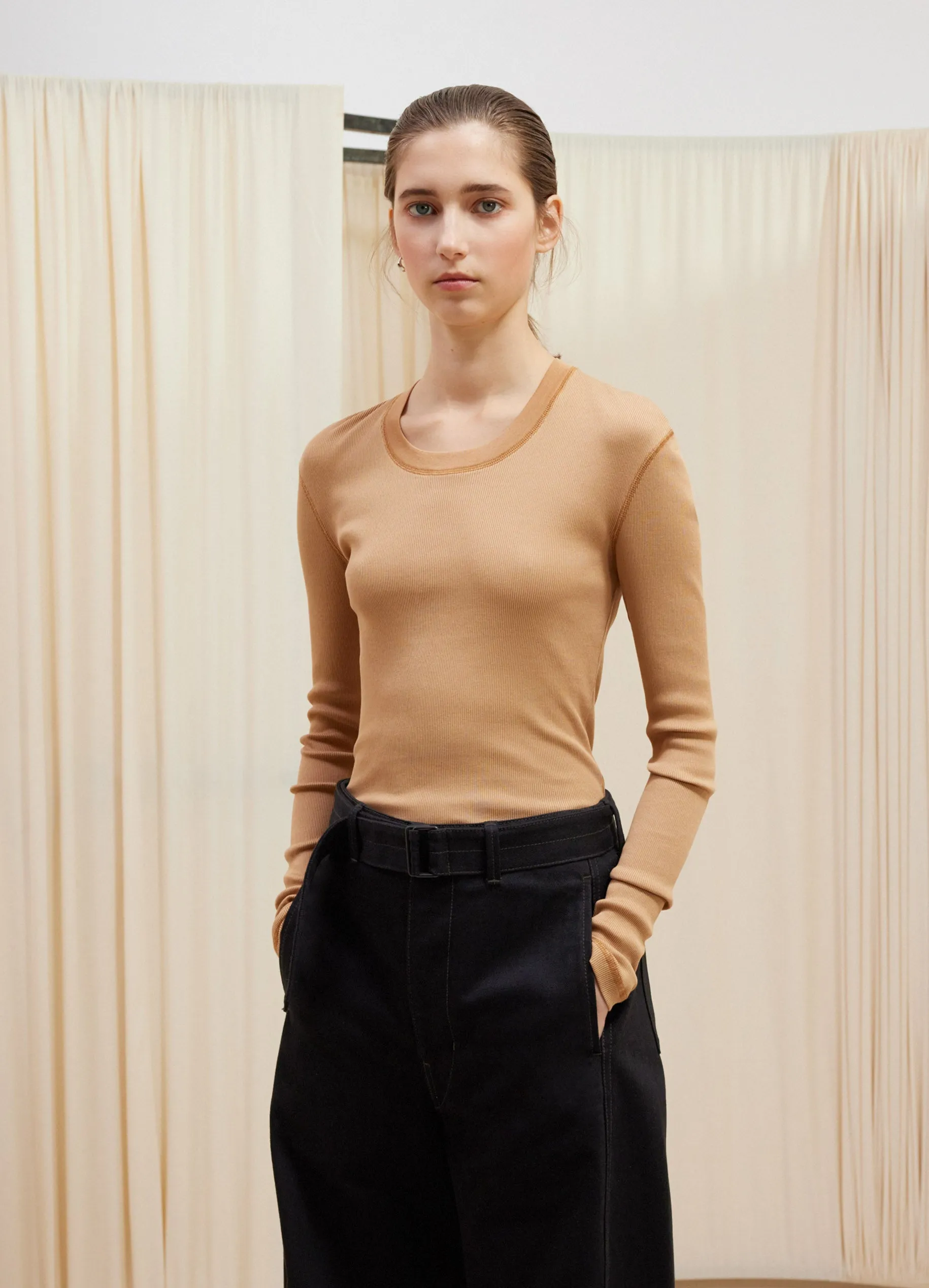 RIB LONG SLEEVE T-SHIRT sold by Lemaire